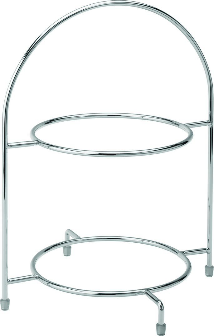 Chrome 2 Tier Cake Plate Stand 12.5